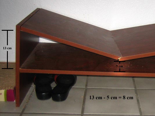 Photo of Broken Shoe Rack with Measurements